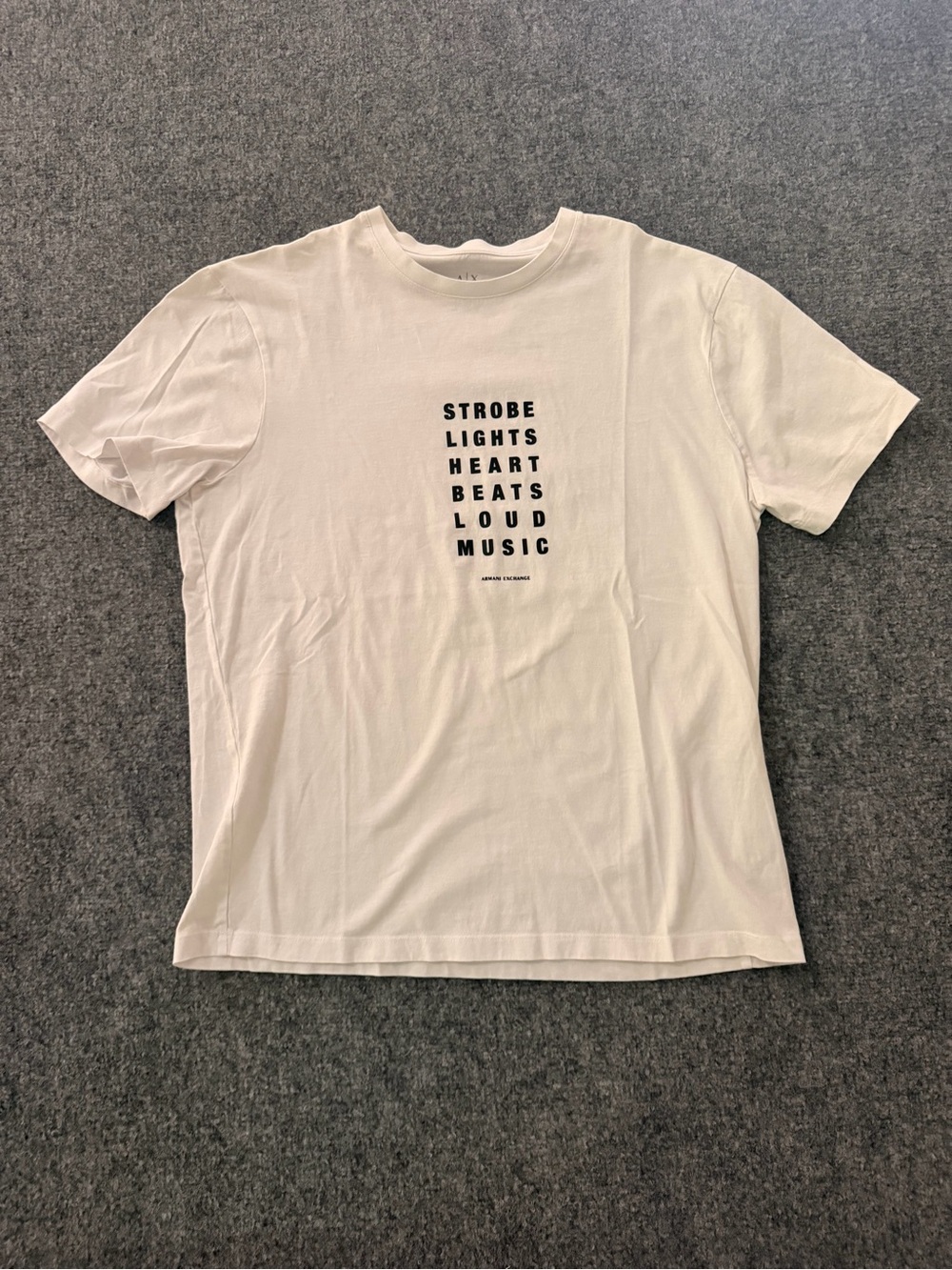 Armani Exchange White Crewneck T-Shirt with Black Center Text